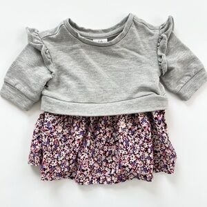 GAP Gray and Floral Kids Casual Dress